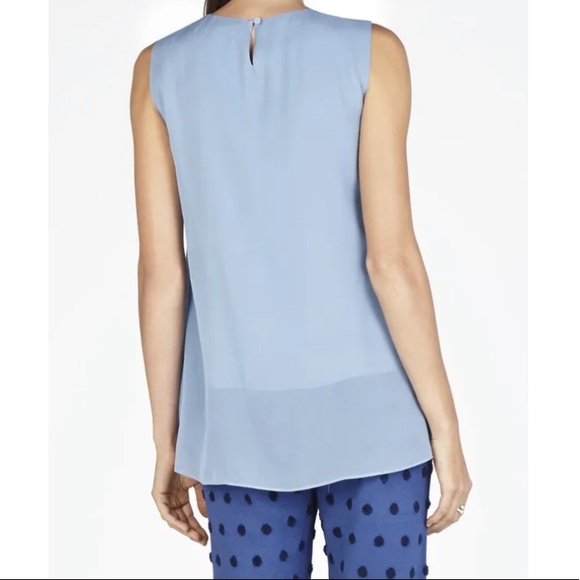BCBGMaxAzria SHADOW BLUELORIELLE ASYMMETRICAL DRAPE TOP Size S - Picture 3 of 13
